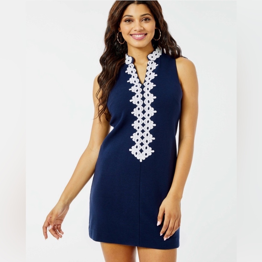 Lilly Pulitzer Navy Dress with White Accents